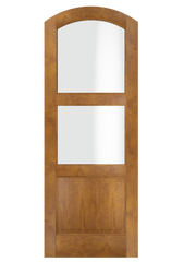 WDMA 34x78 Door (2ft10in by 6ft6in) Exterior Swing Mahogany 2 Lite Arch Top 1 Panel or Interior Single Door 2