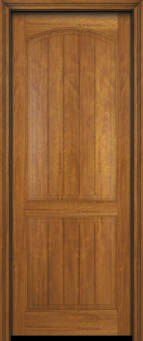 WDMA 34x78 Door (2ft10in by 6ft6in) Interior Swing Mahogany 2 Panel V-Grooved Plank Rustic-Old World Exterior or Single Door 1