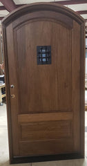 WDMA 34x78 Door (2ft10in by 6ft6in) Exterior Swing Mahogany 3/4 Arch Panel Arch Top Entry Door 4