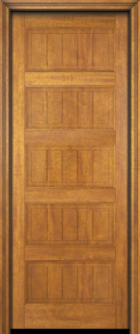 WDMA 34x78 Door (2ft10in by 6ft6in) Exterior Swing Mahogany 5 Panel V-Grooved Plank Rustic-Old World or Interior Single Door 2