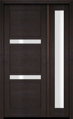 WDMA 34x78 Door (2ft10in by 6ft6in) Exterior Swing Mahogany 132 Windermere Shaker Single Entry Door Sidelight 2