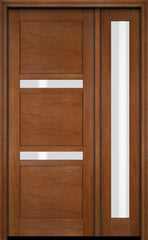 WDMA 34x78 Door (2ft10in by 6ft6in) Exterior Swing Mahogany 132 Windermere Shaker Single Entry Door Sidelight 4