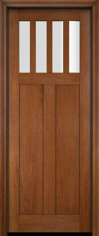 WDMA 34x78 Door (2ft10in by 6ft6in) Exterior Barn Mahogany 4 Horizontal Lite Craftsman or Interior Single Door 4