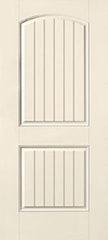 WDMA 34x80 Door (2ft10in by 6ft8in) Exterior Smooth 2 Panel Plank Soft Arch Star Single Door 1