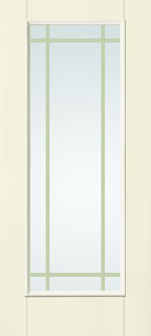 WDMA 34x80 Door (2ft10in by 6ft8in) French Smooth Fiberglass Impact Door Full Lite With stile lines GBG 6ft8in 1