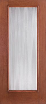 WDMA 34x80 Door (2ft10in by 6ft8in) French Mahogany Fiberglass Impact Door Full Lite With Stile Lines Chinchilla 6ft8in 1