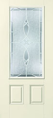 WDMA 34x80 Door (2ft10in by 6ft8in) Exterior Smooth Fiberglass Impact Door 3/4 Lite 2 Panel Blackstone 6ft8in 1