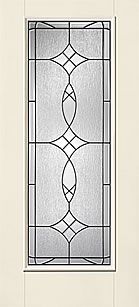 WDMA 34x80 Door (2ft10in by 6ft8in) Exterior Smooth Fiberglass Impact Door Full Lite With Stile Lines Blackstone 6ft8in 1
