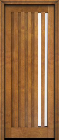 WDMA 34x84 Door (2ft10in by 7ft) Exterior Barn Mahogany Mid Century Slim Lite Contemporary Modern or Interior Single Door 1