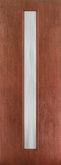 WDMA 34x96 Door (2ft10in by 8ft) Exterior Mahogany Fiberglass 8ft Linea Centered Chinchilla 1