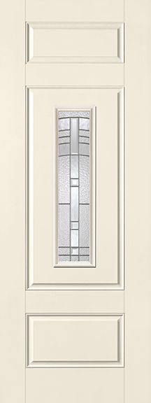 WDMA 34x96 Door (2ft10in by 8ft) Exterior Smooth Fiberglass Impact Door 8ft Center Lite Maple Park 1