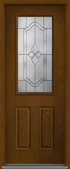 WDMA 34x96 Door (2ft10in by 8ft) Exterior Oak Concorde 8ft Half Lite 2 Panel Fiberglass Single Door 1