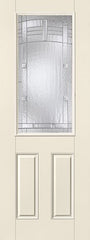 WDMA 34x96 Door (2ft10in by 8ft) Exterior Smooth Fiberglass Impact Door 8ft 1/2 Lite Maple Park 2
