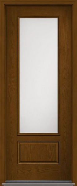 WDMA 34x96 Door (2ft10in by 8ft) Exterior Oak Satin Etch 8ft 3/4 Lite 1 Panel Fiberglass Single Door 1