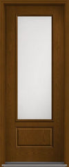 WDMA 34x96 Door (2ft10in by 8ft) Exterior Oak Satin Etch 8ft 3/4 Lite 1 Panel Fiberglass Single Door 1