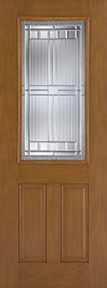 WDMA 34x96 Door (2ft10in by 8ft) Exterior Oak Fiberglass Impact Door 8ft 1/2 Lite Saratoga 1