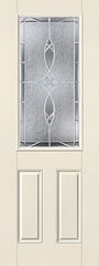 WDMA 34x96 Door (2ft10in by 8ft) Exterior Smooth Fiberglass Impact Door 8ft 1/2 Lite Blackstone 2
