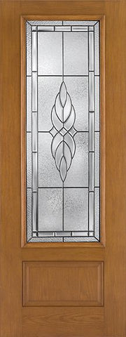 WDMA 34x96 Door (2ft10in by 8ft) Exterior Oak Fiberglass Impact Door 8ft 3/4 Lite Kensington 2