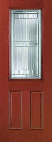 WDMA 34x96 Door (2ft10in by 8ft) Exterior Mahogany Fiberglass Impact Door 8ft 1/2 Lite Saratoga 1