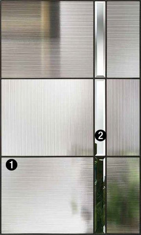 WDMA 34x96 Door (2ft10in by 8ft) Exterior Oak Axis 8ft Full Lite W/ Stile Lines Fiberglass Single Door 2