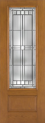 WDMA 34x96 Door (2ft10in by 8ft) Exterior Oak Fiberglass Impact Door 8ft 3/4 Lite Saratoga 2