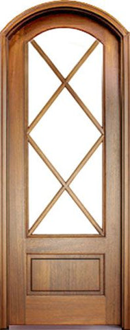 WDMA 36x108 Door (3ft by 9ft) French Mahogany Tiffany Diamond SDL 7 Lite Impact Single Door/Arch Top 1