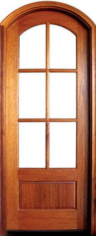 WDMA 36x108 Door (3ft by 9ft) Patio Mahogany Tiffany SDL 6 Lite Impact Single Door/Arch Top 1