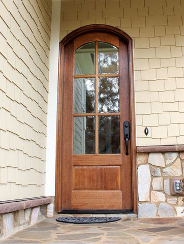 WDMA 36x108 Door (3ft by 9ft) Patio Mahogany Tiffany SDL 6 Lite Impact Single Door/Arch Top 2