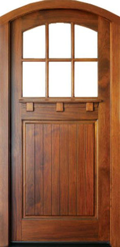 WDMA 36x108 Door (3ft by 9ft) Exterior Mahogany Craftsman Linville 6 Lite Impact Single Door/Arch Top 1