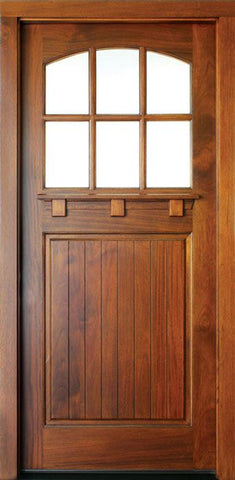 WDMA 36x108 Door (3ft by 9ft) Exterior Mahogany Craftsman Linville 6 Lite Impact Single Door 1