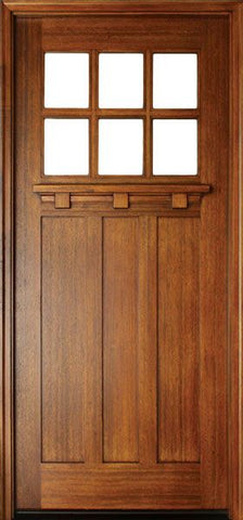 WDMA 36x108 Door (3ft by 9ft) Exterior Mahogany Tuscany SDL 6 Lite Impact Single Door 1