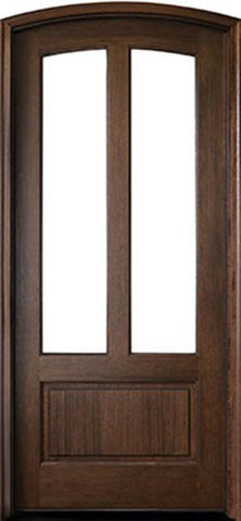 WDMA 36x108 Door (3ft by 9ft) French Mahogany Trinity 2 Lite Impact Single Door/Arch Top 1-3/4 Thick 1
