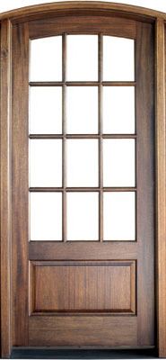WDMA 36x108 Door (3ft by 9ft) French Mahogany Trinity SDL 12 Lite Impact Single Door/Arch Top 1-3/4 Thick 1