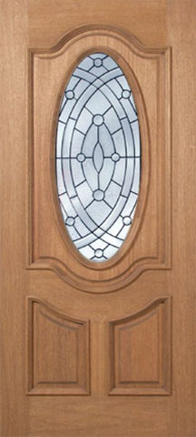 WDMA 36x80 Door (3ft by 6ft8in) Exterior Mahogany Carmel Single Door w/ EE Glass 1