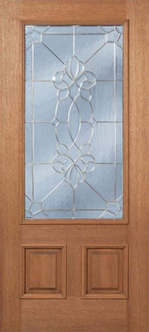 WDMA 36x80 Door (3ft by 6ft8in) Exterior Mahogany Celtic Cross Single Door w/ CO Glass 1