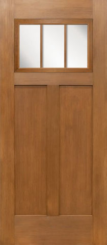 WDMA 36x80 Door (3ft by 6ft8in) Exterior Fir Craftsman Top 3 Lite Single Entry Door 1