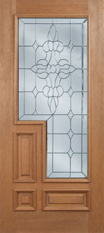 WDMA 36x80 Door (3ft by 6ft8in) Exterior Mahogany Deco Single Door w/ L Glass 1