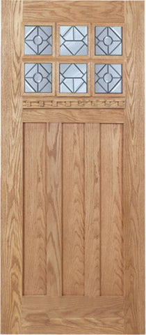 WDMA 36x80 Door (3ft by 6ft8in) Exterior Oak Randall Single Door w/ H Glass 1