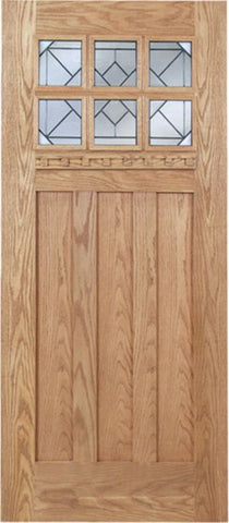 WDMA 36x80 Door (3ft by 6ft8in) Exterior Oak Randall Single Door w/ Q Glass 1