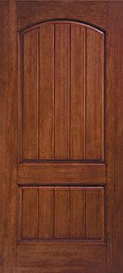 WDMA 36x80 Door (3ft by 6ft8in) Exterior Rustic Fiberglass Impact Door 6ft8in Arched 2 Panel Plank Soft Arch 1