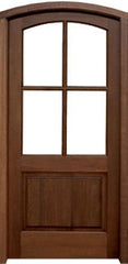WDMA 36x80 Door (3ft by 6ft8in) Exterior Swing Mahogany Brentwood 4 Lite Single Door/Arch Top 1