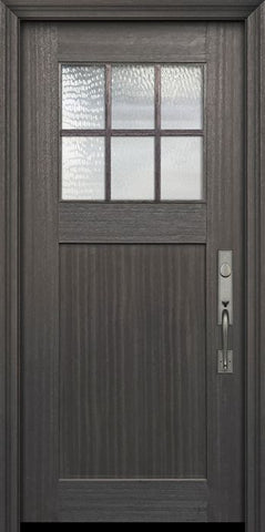 WDMA 36x80 Door (3ft by 6ft8in) Exterior Mahogany 36in x 80in Craftsman 6 Lite SDL 1 Panel Door 2