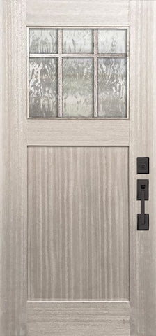 WDMA 36x80 Door (3ft by 6ft8in) Exterior Mahogany 36in x 80in Craftsman Marginal 6 Lite SDL 1 Panel Door 1