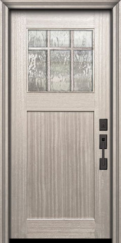 WDMA 36x80 Door (3ft by 6ft8in) Exterior Mahogany 36in x 80in Craftsman Marginal 6 Lite SDL 1 Panel Door 2
