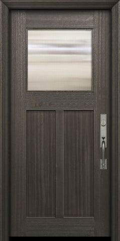 WDMA 36x80 Door (3ft by 6ft8in) Exterior Mahogany 36in x 80in Craftsman 1 Lite 2 Panel DoorCraft Door 2