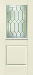 WDMA 36x80 Door (3ft by 6ft8in) Exterior Smooth Fiberglass Impact HVHZ Door 1/2 Lite 1 Panel Crystalline 6ft8in 1