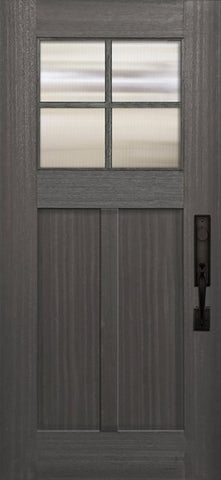 WDMA 36x80 Door (3ft by 6ft8in) Exterior Mahogany 36in x 80in Craftsman 4 Lite SDL 2 Panel Door 1