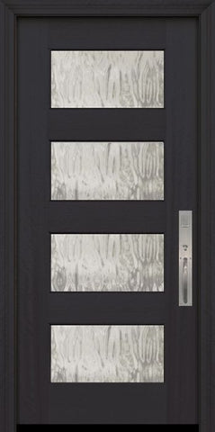 WDMA 36x80 Door (3ft by 6ft8in) Exterior Mahogany 36in x 80in 4 lite TDL Continental DoorCraft Door w/Textured Glass 2