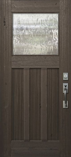 WDMA 36x80 Door (3ft by 6ft8in) Exterior Mahogany 36in x 80in Craftsman 1 Lite 3 Panel DoorCraft Door 1
