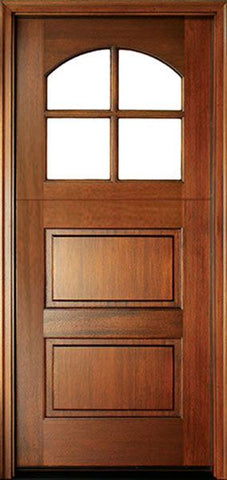 WDMA 36x80 Door (3ft by 6ft8in) Exterior Swing Mahogany Craftsman 2 Panel Horizontal 4 Lite Arched Single Door Dutch Door 1
